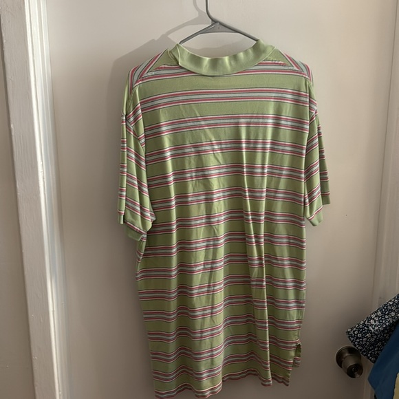 Polo Ralph Lauren Collared Shirt - Short Sleeve - Green w Pink Stripes - XL - Picture 4 of 4